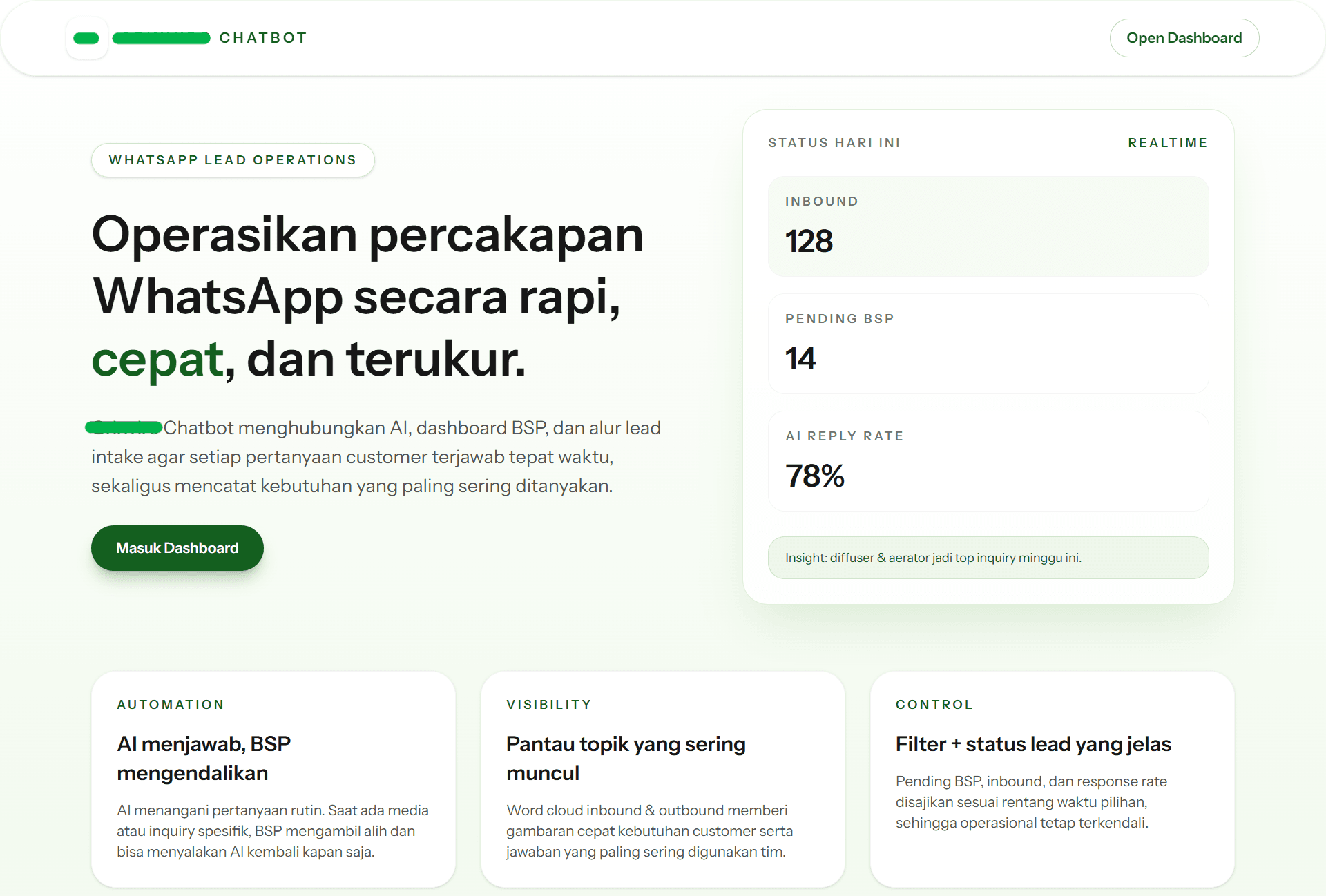 AI-Powered WhatsApp CRM Dashboard